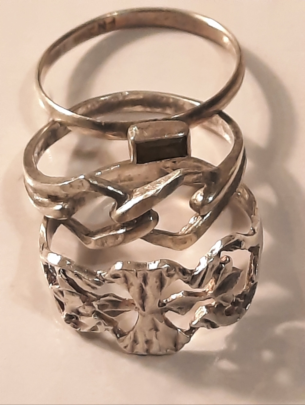 Sterling Silver Rings One With Stone - Picture 2 of 13